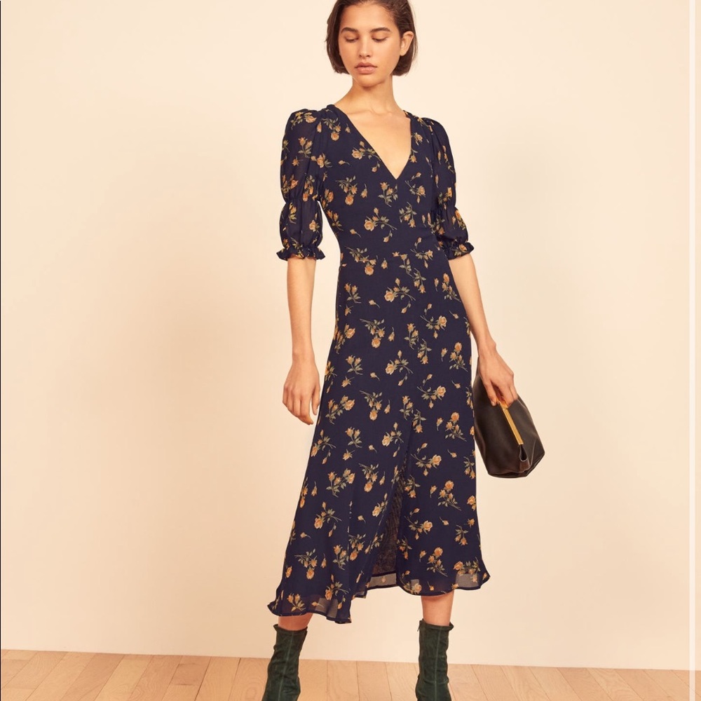 Reformation Larchmont Floral Midi Dress
